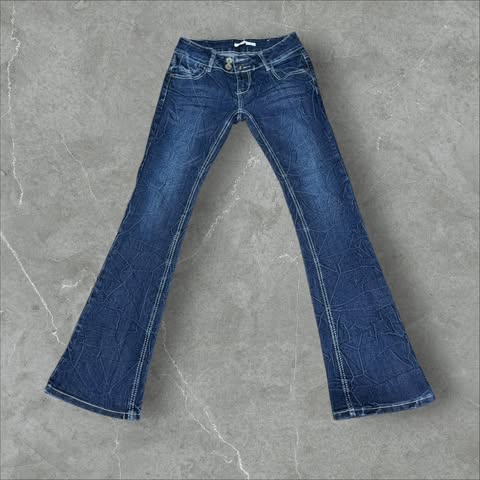 Vintage back Print Jeans-(S)